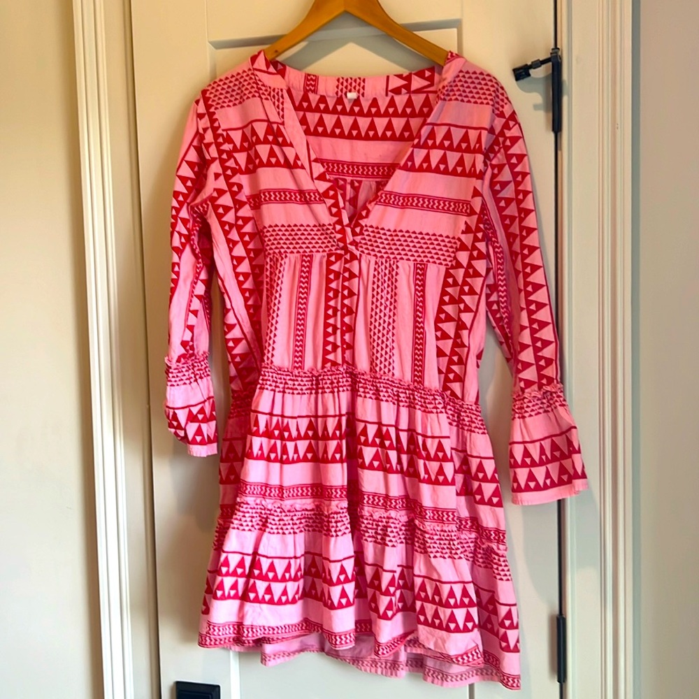 Tuckernuck Blockprint Dress Pink Size XS